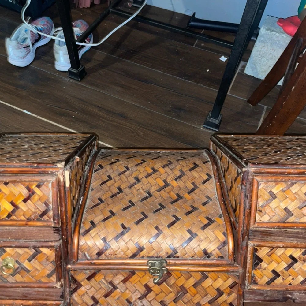 Woven Bamboo Makeup Organizer